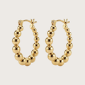 Gold hoop earrings with bead detailing 
