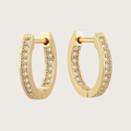 Gold hoop earrings with diamond accent