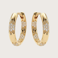 Gold hoop earrings with diamond accents