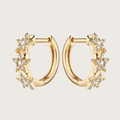 Gold hoop earrings with star-shaped designs 