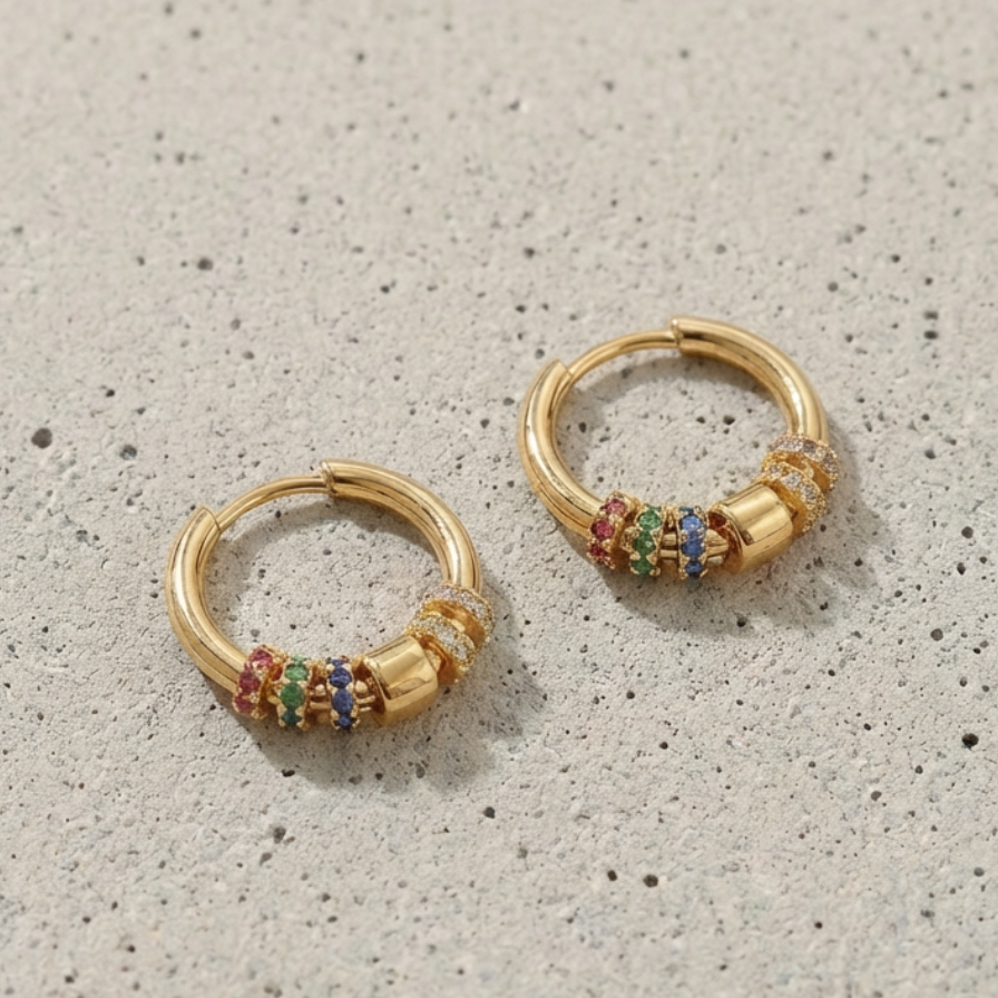 Rainbow Pave Earring