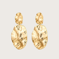 Chunky Hammered Gold Statement Dangle Earrings