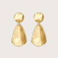 Geometric Chunky Gold Teardrop Dangle Earrings