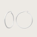 Classic Everyday  Lightweight Silver hoop earrings 
