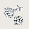 Aurora Classic Moissanite Stud Earrings (4mm–8mm)