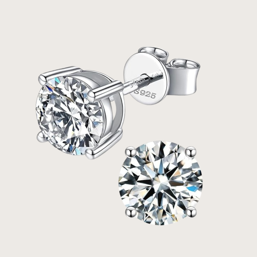 Aurora Classic Moissanite Stud Earrings (4mm–8mm)