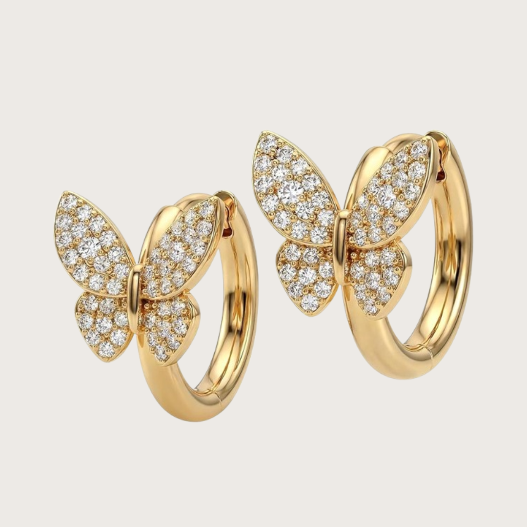 Aurelia Pavé Butterfly Huggie Hoop Earrings
