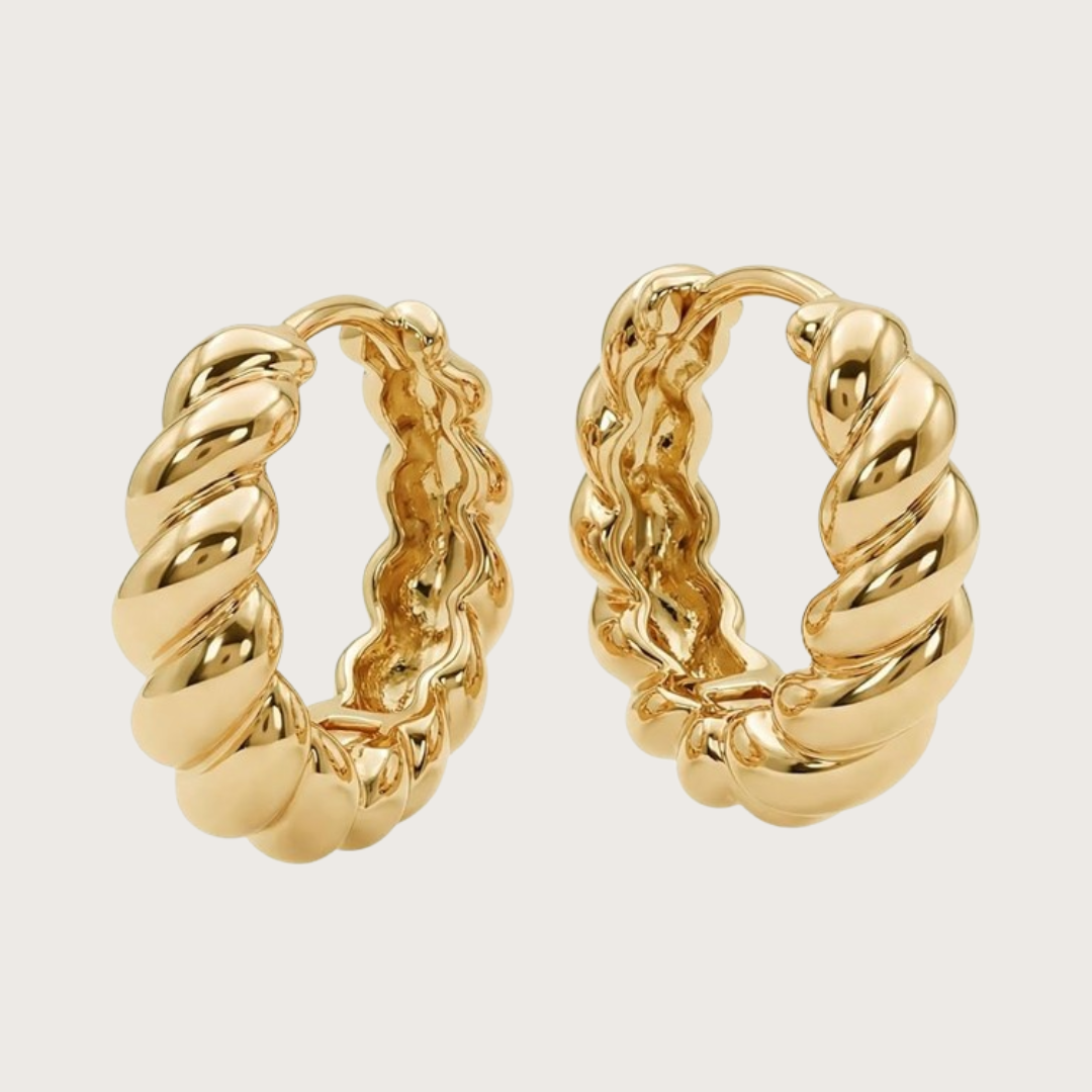 Croissant Twist Huggie Hoop Earrings