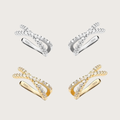 Four gold and silver earring ear cuff