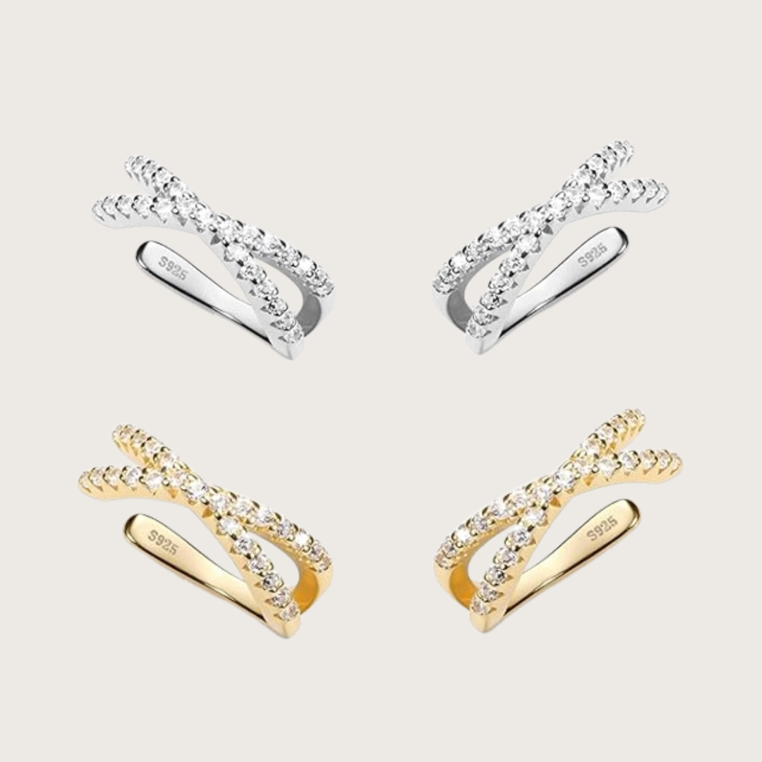 Four gold and silver earring ear cuff