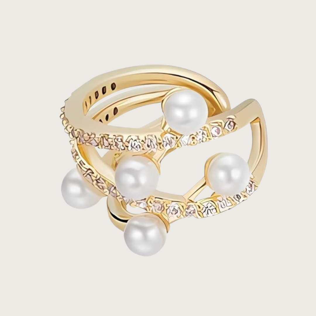pearl gold ear cuff