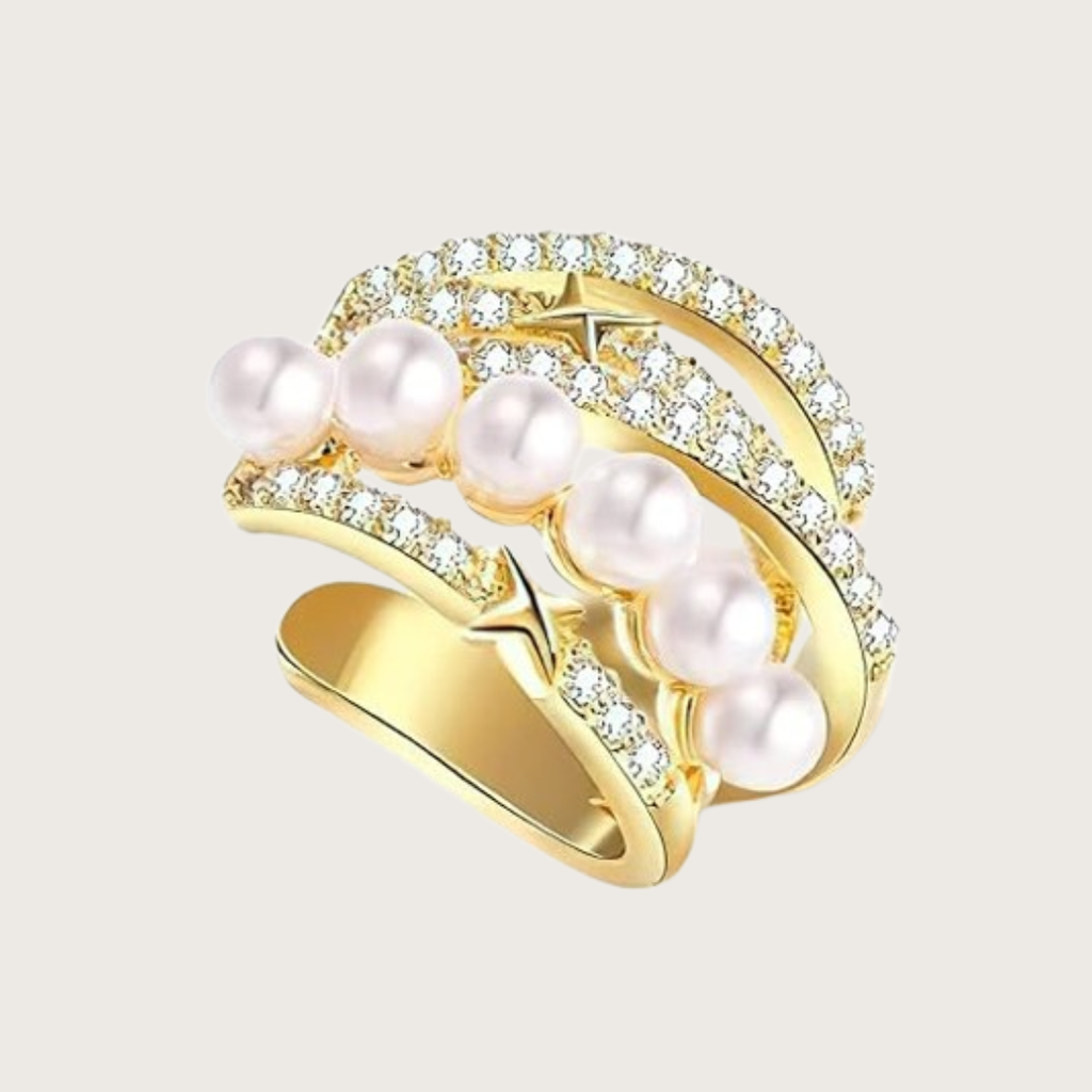 pave stone pearl ear cuff