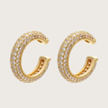 pave stone ear cuff pair