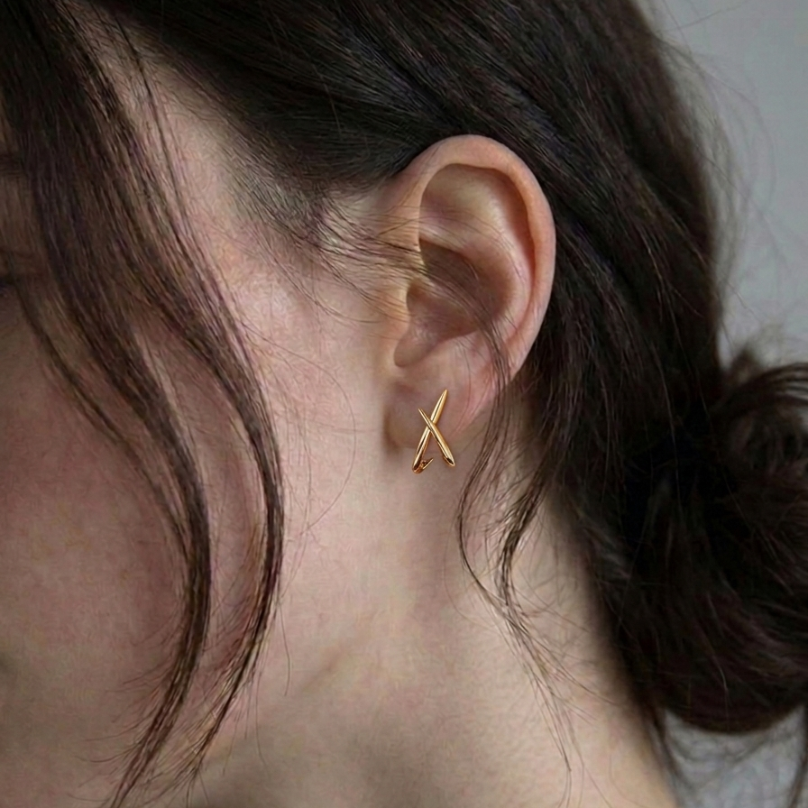 cross stud earring